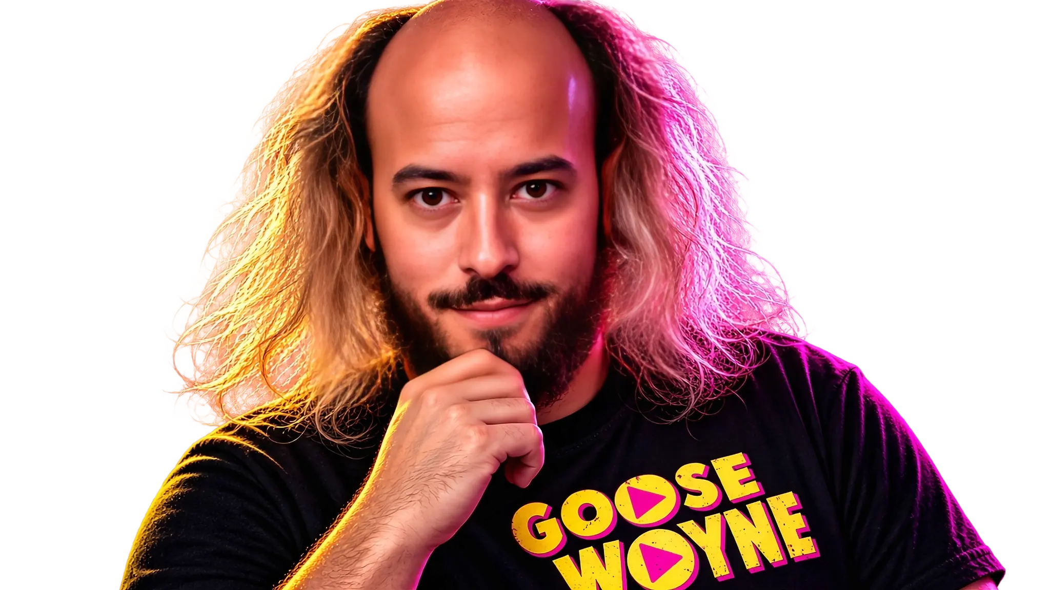 Goose Wayne resting his chin on his hand