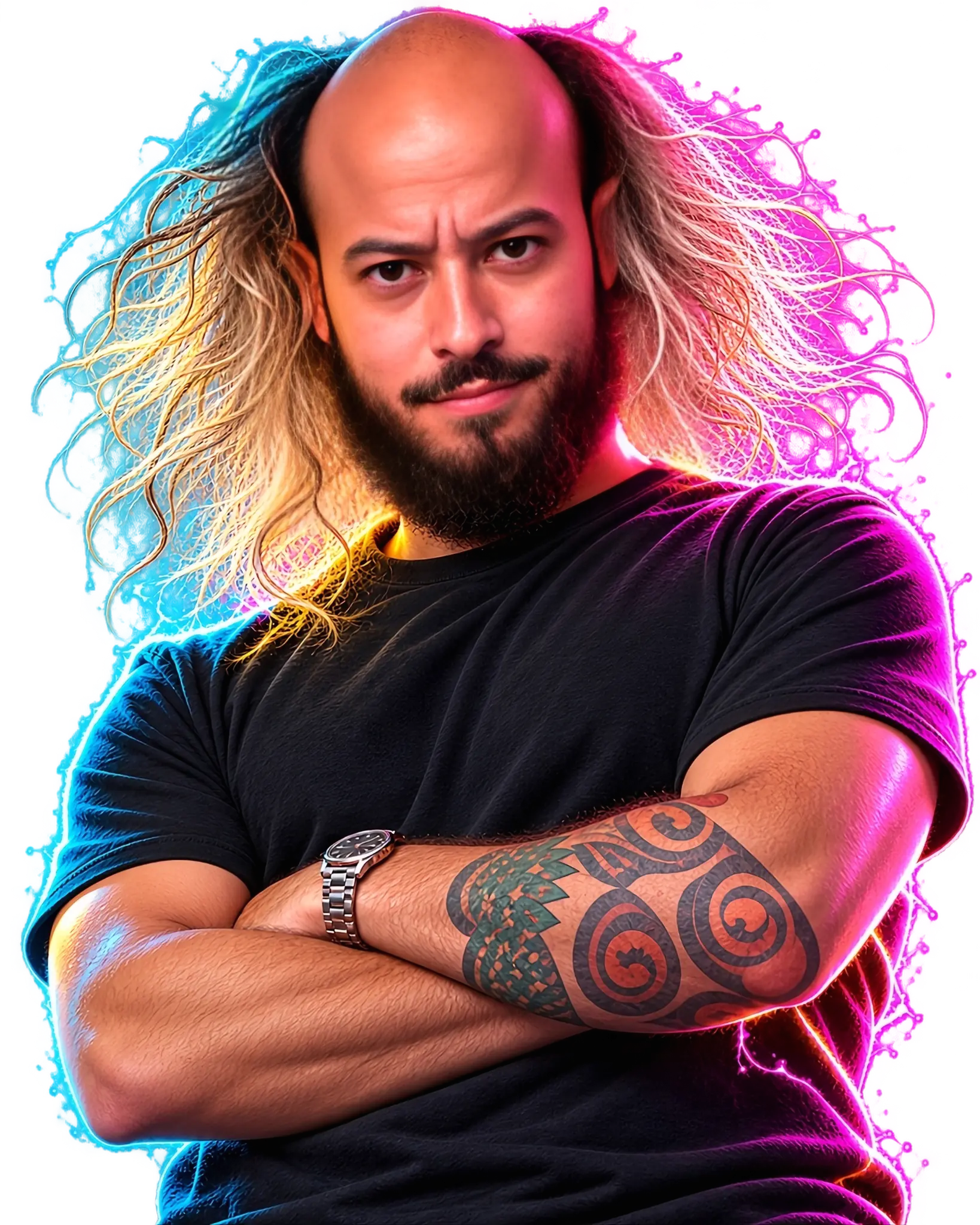 Goose Wayne in a neon portrait